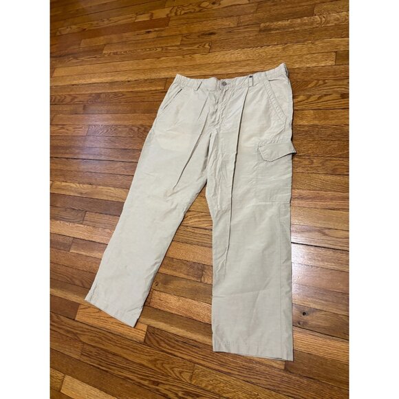 Lands' End Mens Cargo Pants Size 36x26 Beige Nylon Cotton Outdoors Hiking - Picture 2 of 8